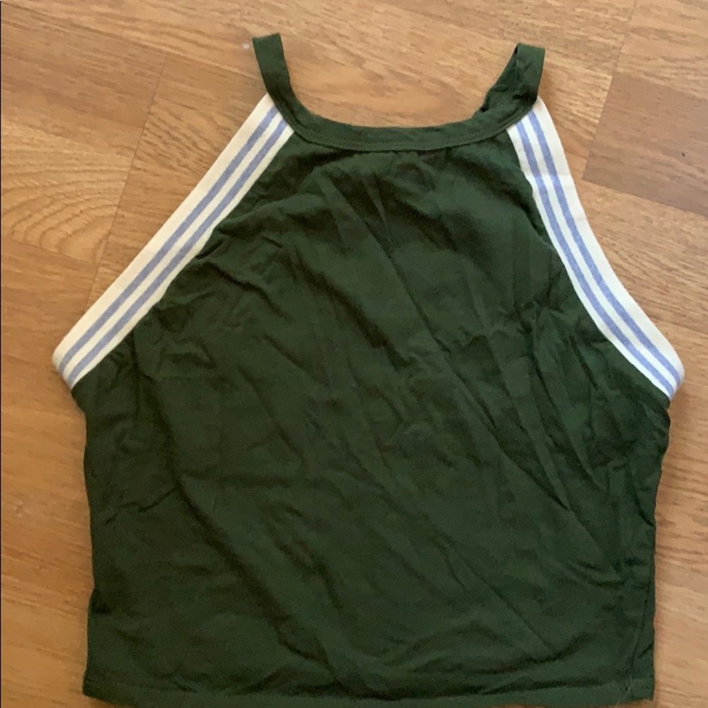 Green Halter Crop Top